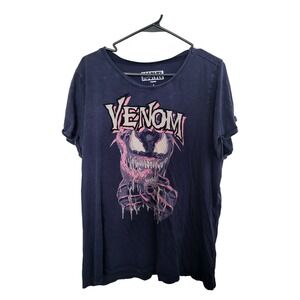 Torrid Venom Graphic Tee Women 3 Navy Blue Marvel Cotton Modal Short Sleeve